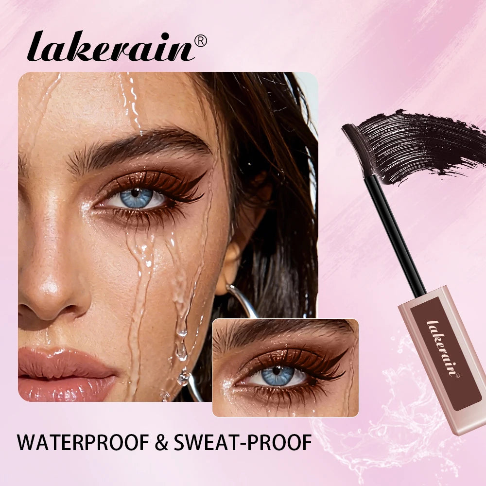 Lakerain Lengthening Volumizing Mascara Fan Shaped Makeup Effect Long Lasting  Clump-Free Lashes Suitable for All Skin Tones