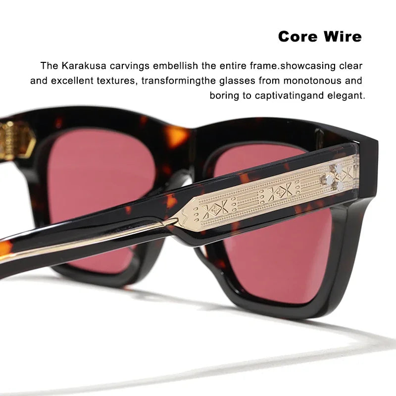 Sunglasses for Men Women Top-quality Handmade Square Acetate SCASH Luxury Brand Designer Outdoor Sports UV400 Trendy SUN GLASSES