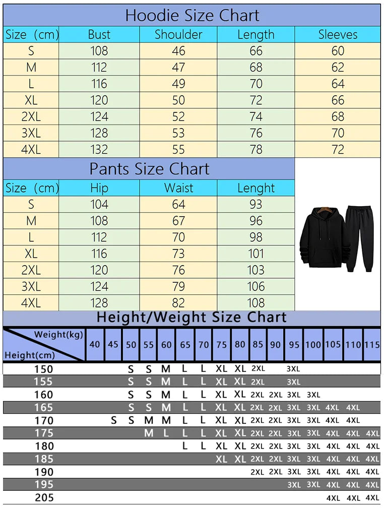 Men's Tracksuit Hoodie + Pants Autumn Winter Daily Casual Sporty Jogging Suit Urban Fashion Sweatshirt Outfit Male Sports Set