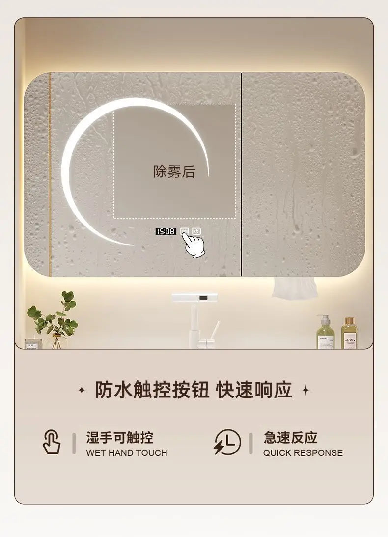 Mirror Floating Bathroom Cabinet Sink Drawer Shelves Vanity Bathroom Cabinet Modern Storage Armoire De Rangement Accessories