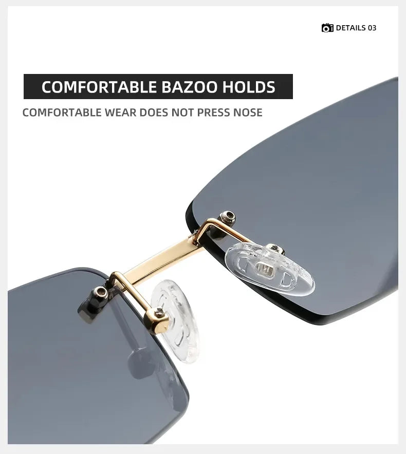 Sunglasses Men Women Sun Glasses Wood Frames Rimless Black Eyeglasses Fashion Eyewear Gafas De Sol