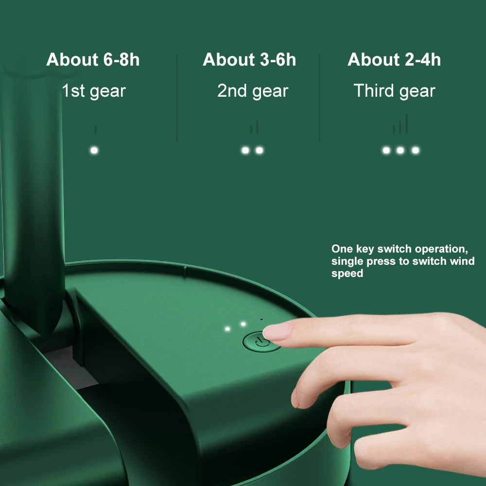 2025 New Stand Desktop Fan Portable Foldable Telescopic Mini Fan USB Rechargeable 3 Speeds Adjustable Super Quiet Electric Fan