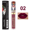 1pcs Matte Lip Gloss - Long-Lasting, Waterproof, Non-Fading, for All Skin Types - Vibrant Red Shades with Floral & Skull Designs