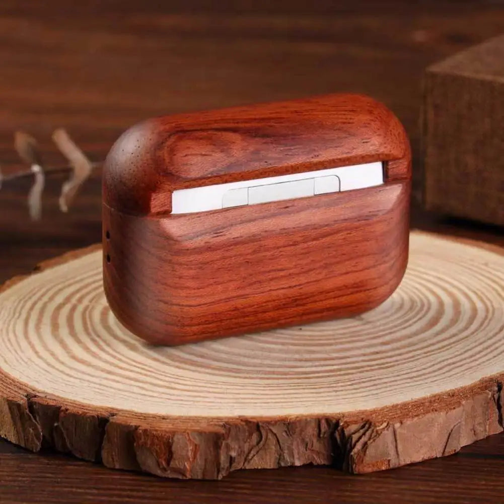 Luxury High-end Solid Wood Earphone Case For Airpods Pro 3 Cover For Airpods Pro 3 Full Protection Hard Box With Short Strap