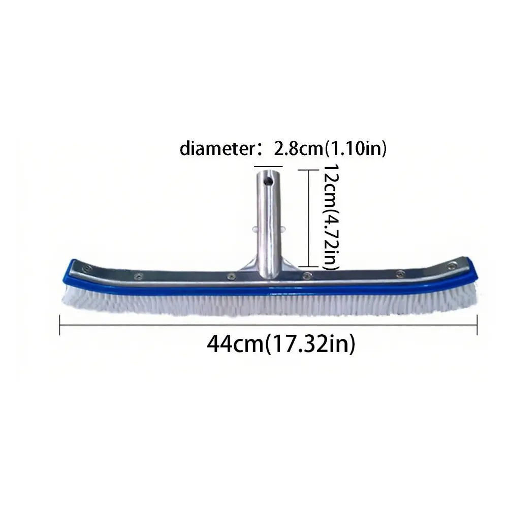 18 Inch Pool Cleaning Brush Aluminum Handle Stainless Steel Brush Swimming Pool Brush Glue Floor Brush Plastic Brush