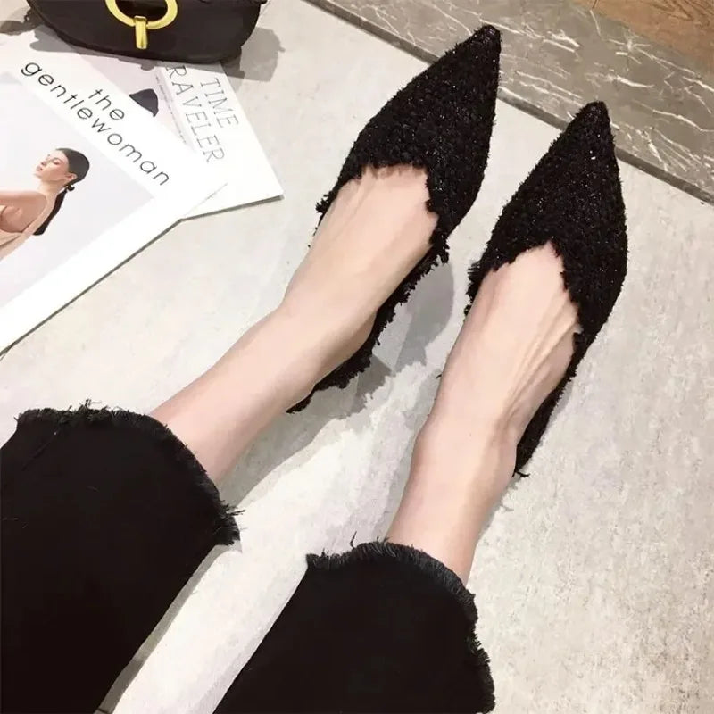 2026 Women Shoe Exquisite Pointed Tip Casual Shoes for Woman Elegant French Style Flat Shoe Fashion Designer Shoes Zapatos Mujer