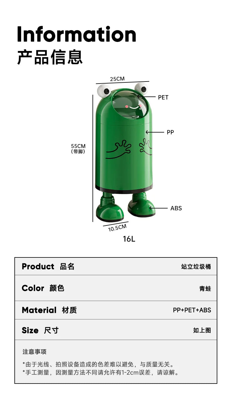 Trash can large large capacity living room kitchen household waste basket sealing sliding cover double layer no bending trash