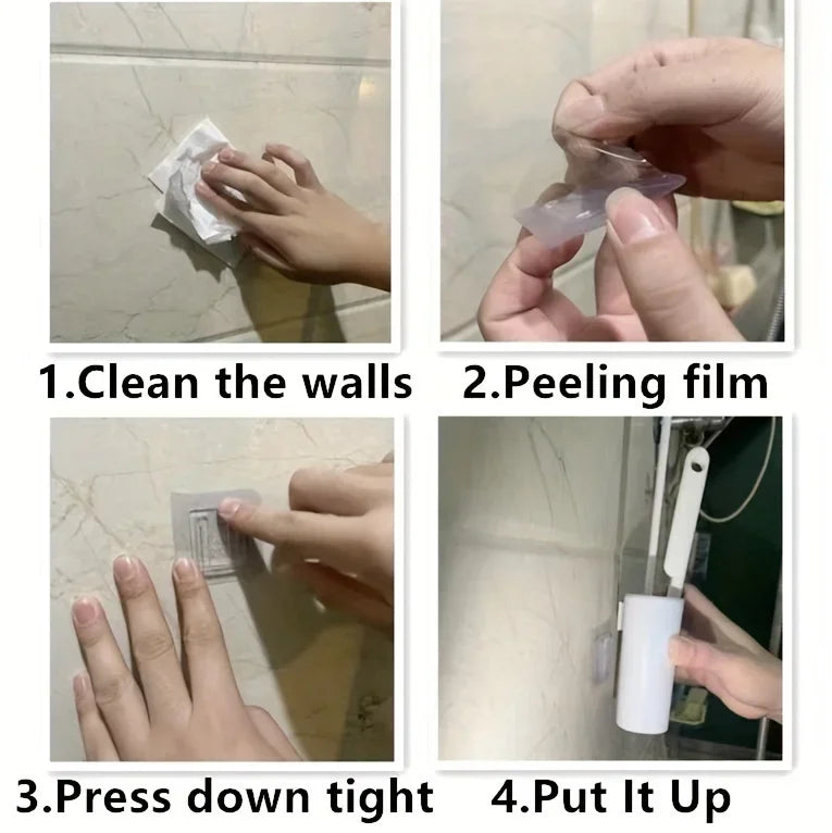 Full Bathroom Cleaning Set: Wall-mounted Silicone Toilet Brush and Ergonomic Long-handle Brush - Easy-to-clean Design