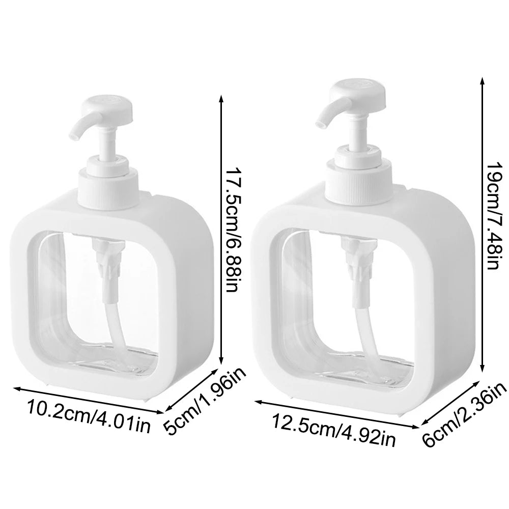 1/2 PCS large-capacity soap dispenser bottle, transparent visible plastic press bottle, suitable for travel, kitchen, bathroom