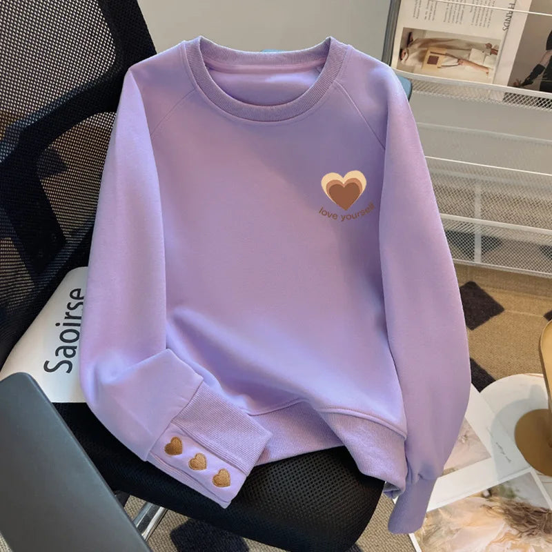 Women's Sweatshirt 2025 New Autumn Winter Loose Casual Pullover Bottoming Shirt Top