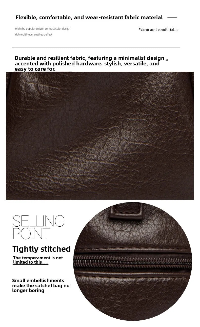 Boston Women's Bag 2025 New Fashionable and Versatile Handheld Soft Leather Casual Large Capacity Bag