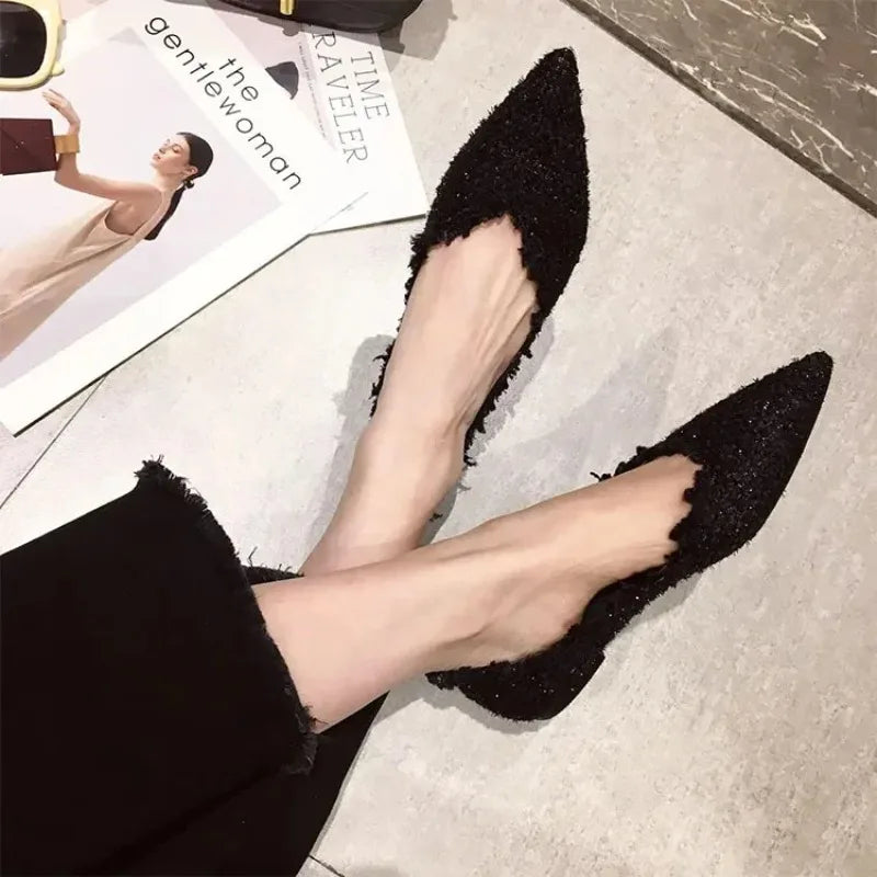 2026 Women Shoe Exquisite Pointed Tip Casual Shoes for Woman Elegant French Style Flat Shoe Fashion Designer Shoes Zapatos Mujer