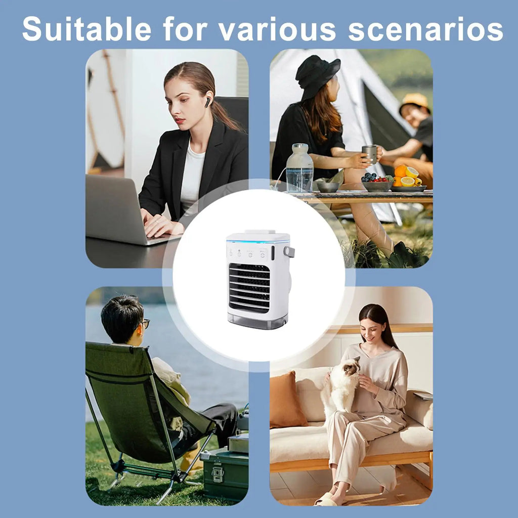 Cooler Fan For Room Cool Air Fan Personal AC Cooler Cool Gadgets Quiet With Timer Small Rechargeable Humidifier Evaporative