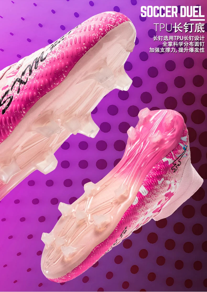 FG Studs Double Star Soccer Cleats with Anti Slip Grip for Superior Traction and Stability on Field