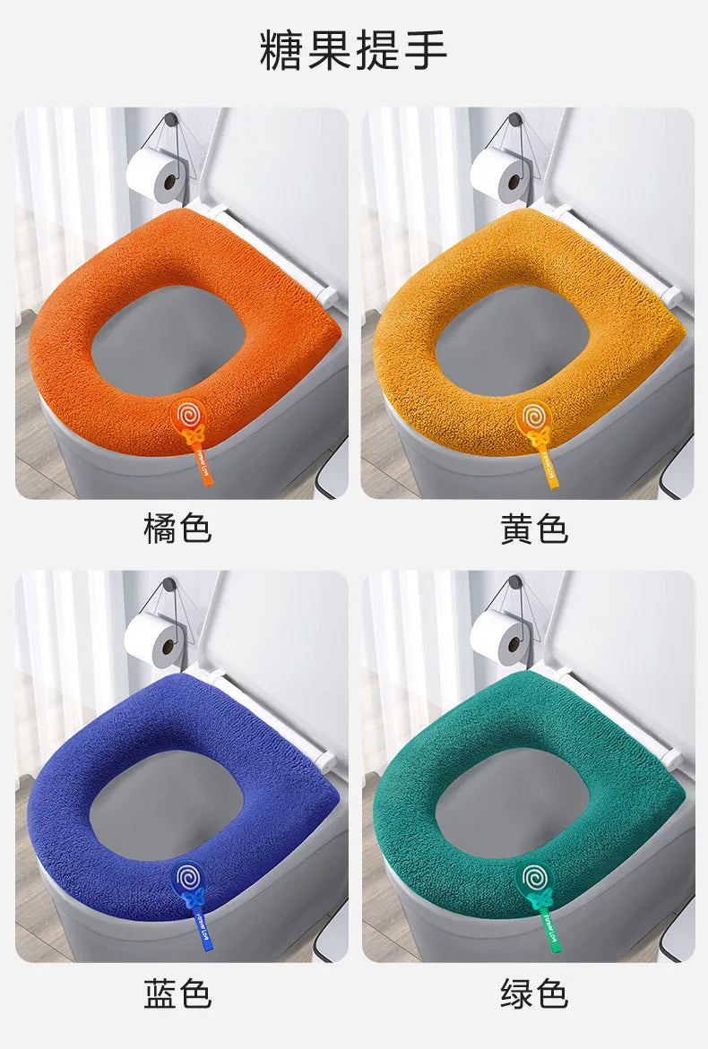 Toilet Seat, Thick, Warm, with Handle, Soft, Can Be Washed Repeatedly, Universal, Easy To Install, Hygienic, Wholesale Available