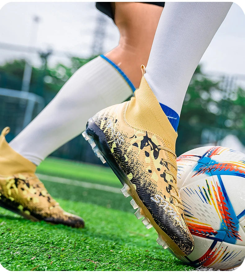 FG Studs Double Star Soccer Cleats with Anti Slip Grip for Superior Traction and Stability on Field