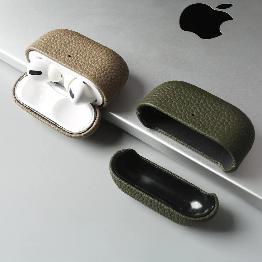 Genuine Leather Case For Airpods Pro 2 Cases Airpods 2 3 Bag Luxury Handmade Wireless Bluetooth Earphone Box Protective shell