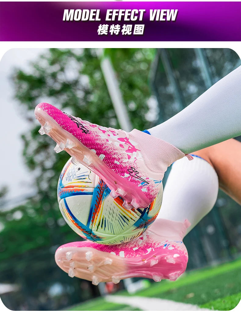 FG Studs Double Star Soccer Cleats with Anti Slip Grip for Superior Traction and Stability on Field