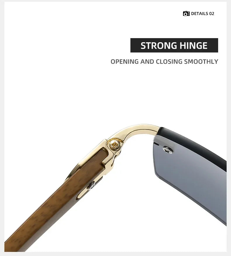 Sunglasses Men Women Sun Glasses Wood Frames Rimless Black Eyeglasses Fashion Eyewear Gafas De Sol