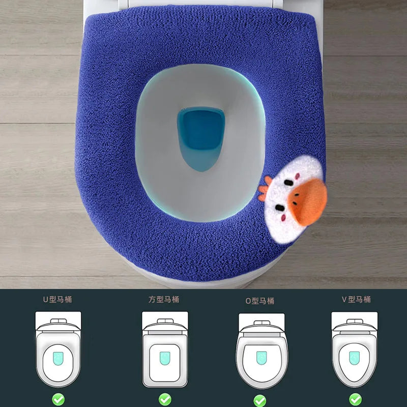 Toilet Seat, Thick, Warm, with Handle, Soft, Can Be Washed Repeatedly, Universal, Easy To Install, Hygienic, Wholesale Available