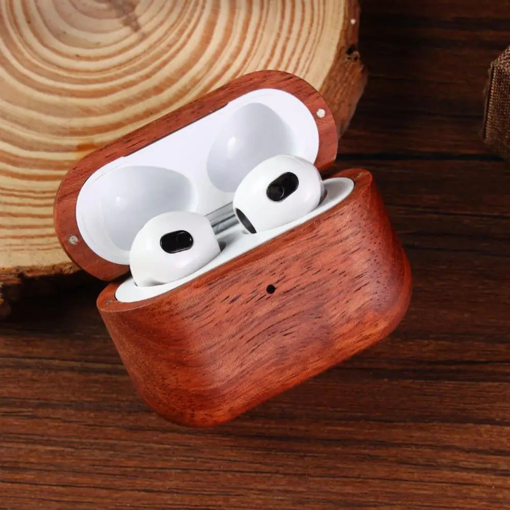 Luxury High-end Solid Wood Earphone Case For Airpods Pro 3 Cover For Airpods Pro 3 Full Protection Hard Box With Short Strap