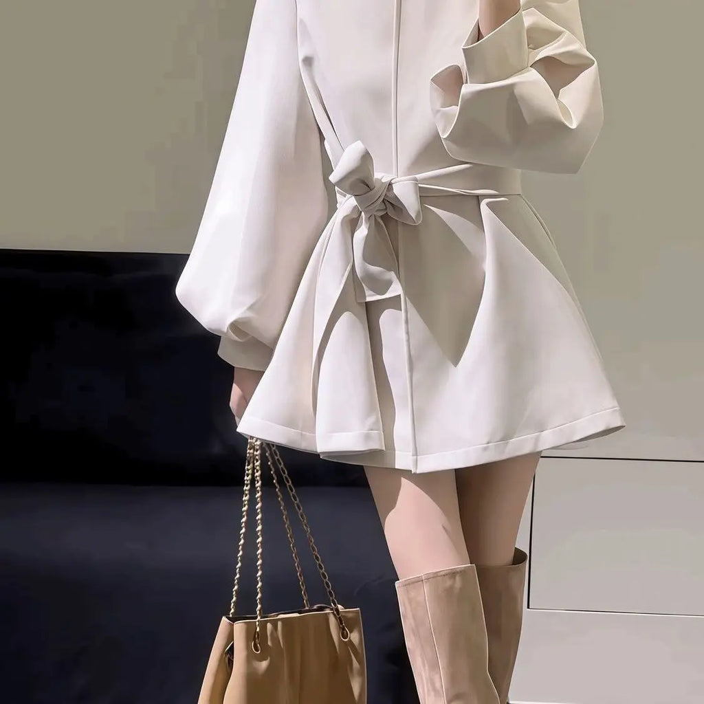 Suit Skirt 2025 Autumn New Style Design Lantern Sleeve Small Suit Jacket for Women