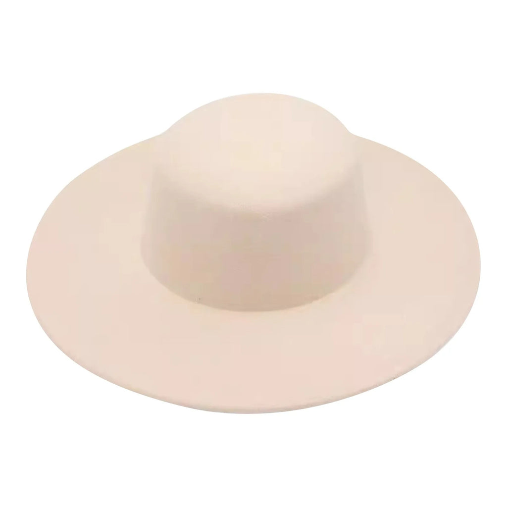 European Fashion Retro Light Flat Party Hat Big Brim Top Hat Catwalk Stage Performance Modeling Felt Jazz Hat