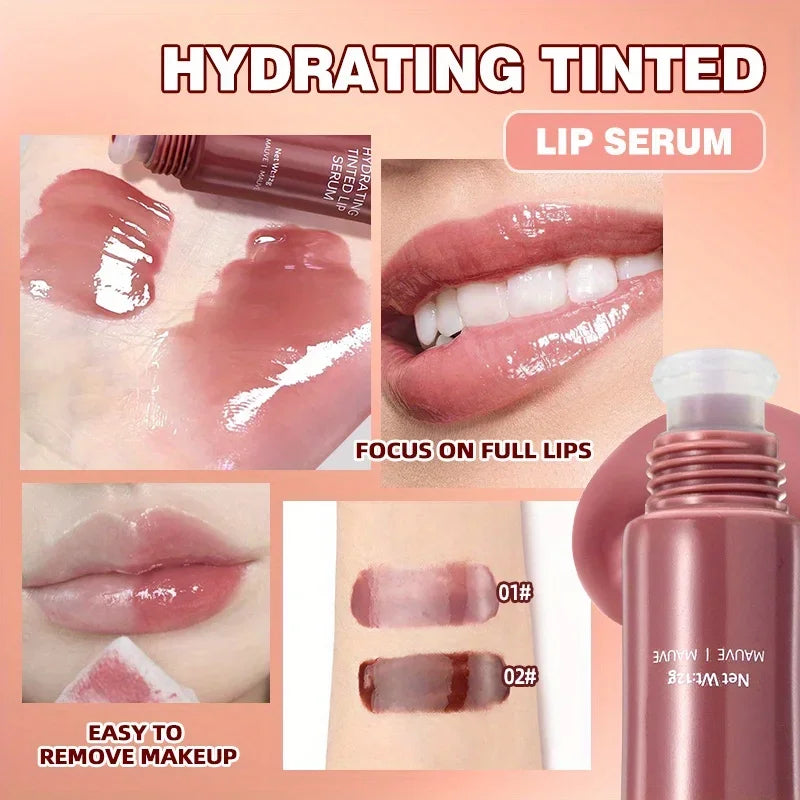 Colored lip gloss, liquid hydrating and moisturizing, light and shiny lip balm, water gloss lip glaze moisturizing lip milk.