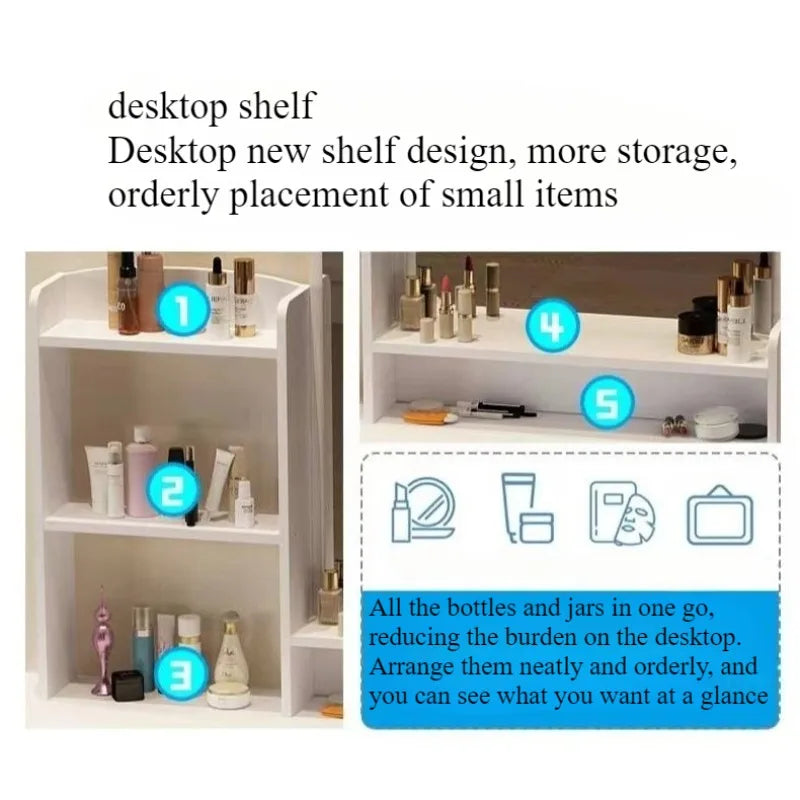 Makeup table bedroom with mirror storage integrated small apartment simple multi-functional e****mical Internet celebritydresser