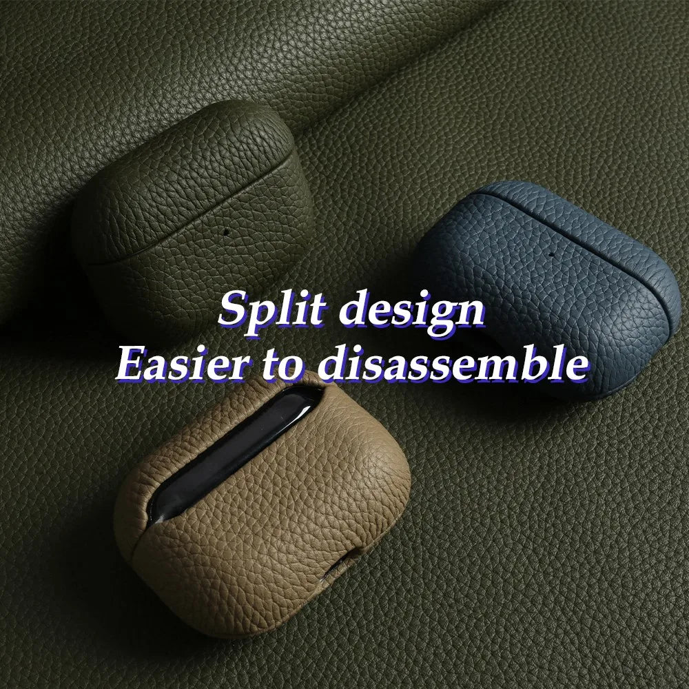 Genuine Leather Case For Airpods Pro 2 Cases Airpods 2 3 Bag Luxury Handmade Wireless Bluetooth Earphone Box Protective shell