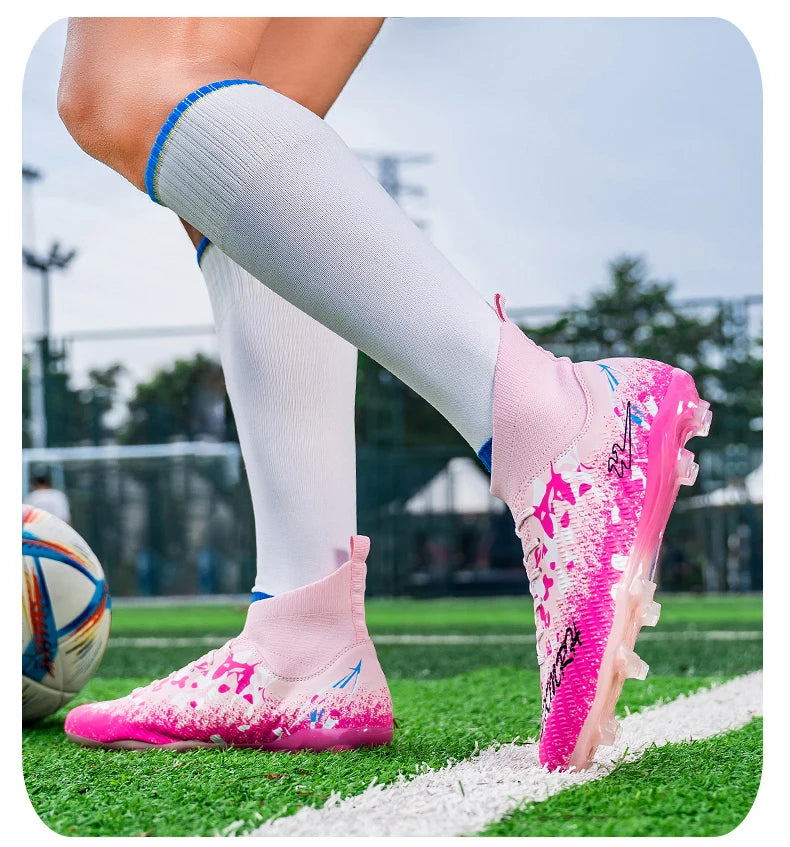 FG Studs Double Star Soccer Cleats with Anti Slip Grip for Superior Traction and Stability on Field