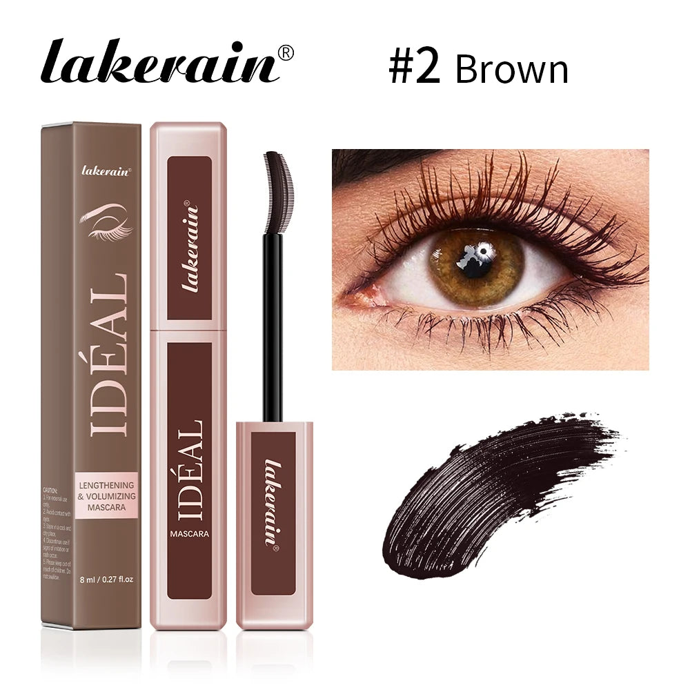 Lakerain Lengthening Volumizing Mascara Fan Shaped Makeup Effect Long Lasting  Clump-Free Lashes Suitable for All Skin Tones