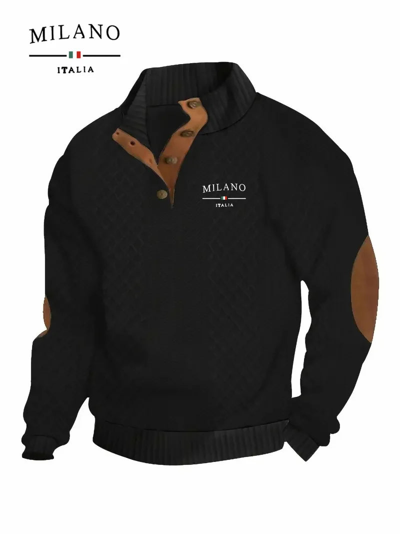 Henry hoodie an Italian Milan pattern is a warm soft and skin-friendly men's autumn and winter pullover