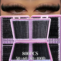 800 Clusters of 50D+60D+80D+100D False Eyelashes, 9-16mm Mixed Lengths, Freely Combinable, D/DD Curl
