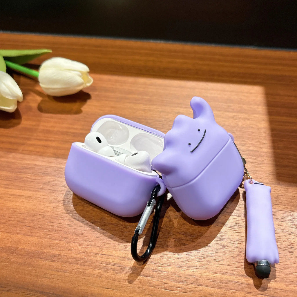 For Airpods 4 Cute Cartoon 3D Ghost Earpods Case for Airpods 1 2 Pro 2 3 Wireless Earphone Cover Monster Charging Box Stylus Pen