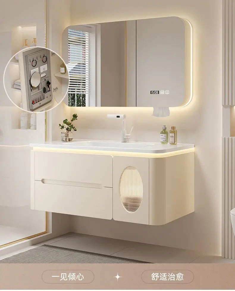 Mirror Floating Bathroom Cabinet Sink Drawer Shelves Vanity Bathroom Cabinet Modern Storage Armoire De Rangement Accessories