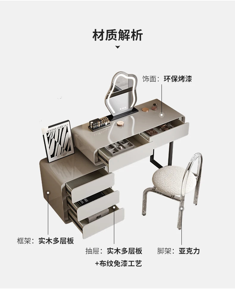 Modern Vanity Table Storage Dressing Mirror Vanity Table Drawer Makeup Tocador De Maquillaje Mueble Con Espejo Bedroom Furniture