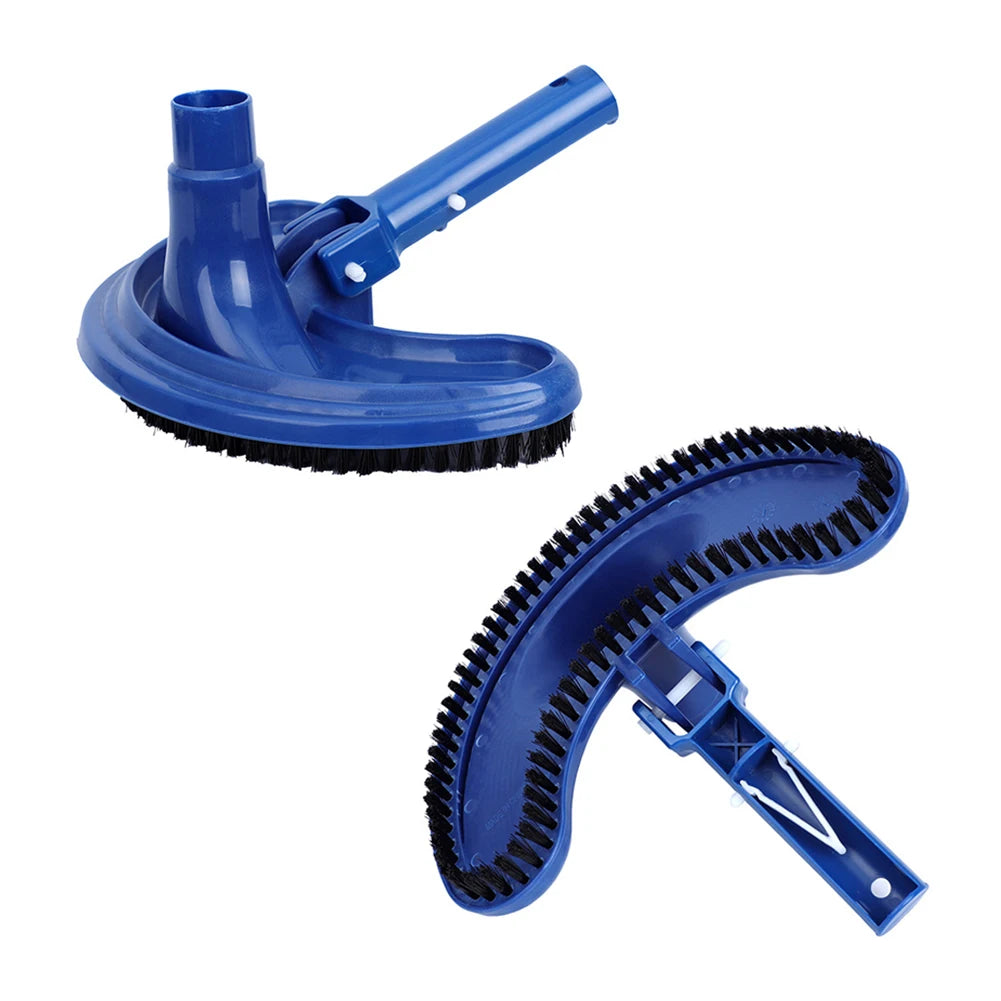 Pool Vacuum Cleaning Kit Swimming Pool Vacuum Cleaner Pond Bristles Brush Cleaner Stain Remover Crescent Type Pool Cleaning Tool