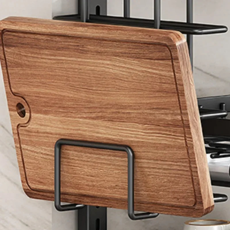 Kitchen Dish Rack Wall Mounted Multifunctional Storage Rack No-hole Cupboard with Chopsticks Knives Plates Draining Storage