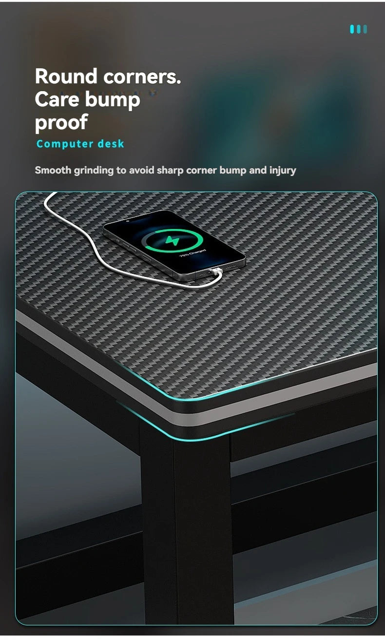 Computer desk, minimalist home gaming desk, small-sized carbon fiber patterned office desk, student study desk, bedroom desk