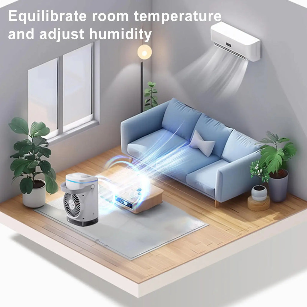 Cooler Fan For Room Cool Air Fan Personal AC Cooler Cool Gadgets Quiet With Timer Small Rechargeable Humidifier Evaporative