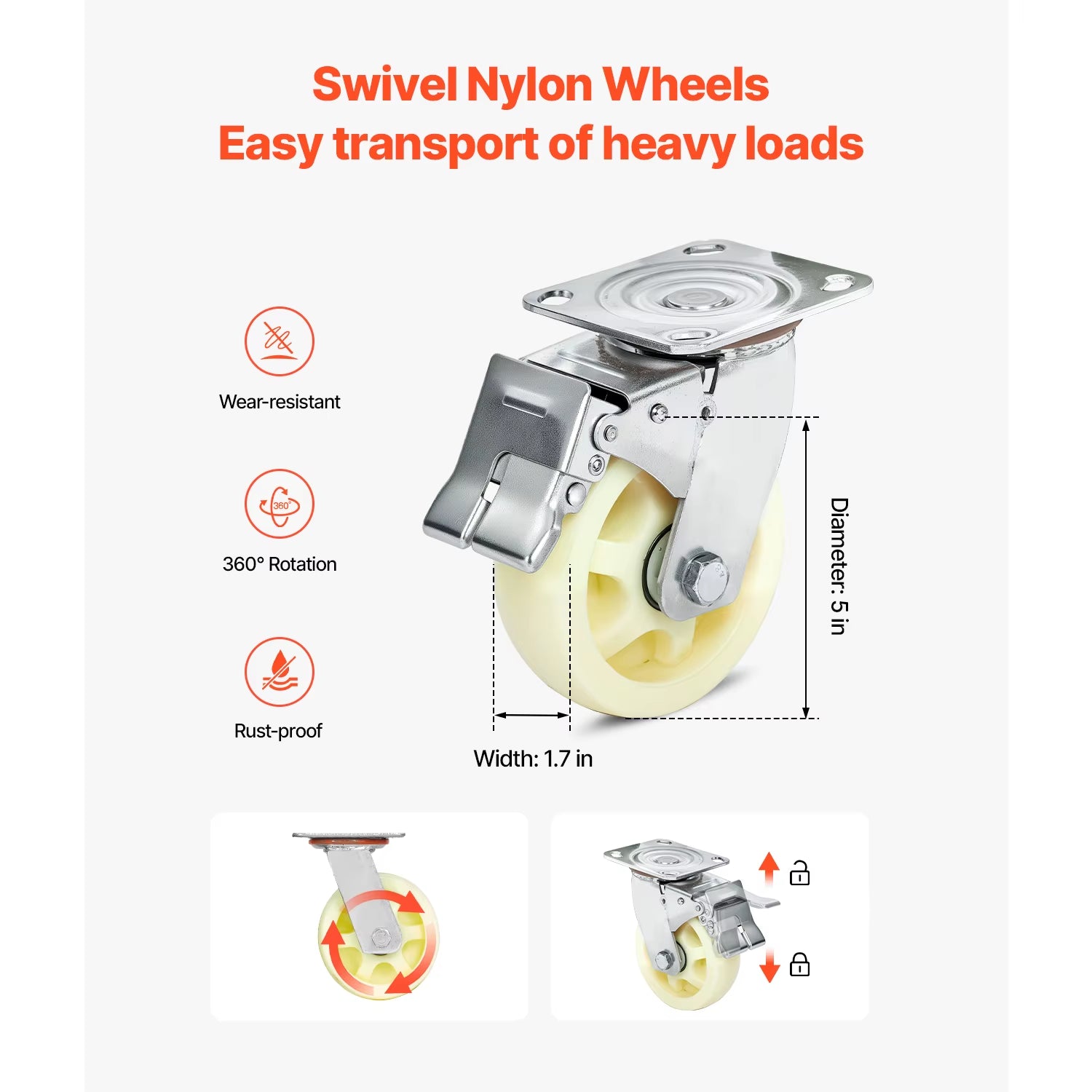 1800 Lbs Jet Ski Stand PWC Cart Watercraft Dolly with 4 Casters & Fixed Bunk for Moving Kayaks Hovercrafts Speedboats