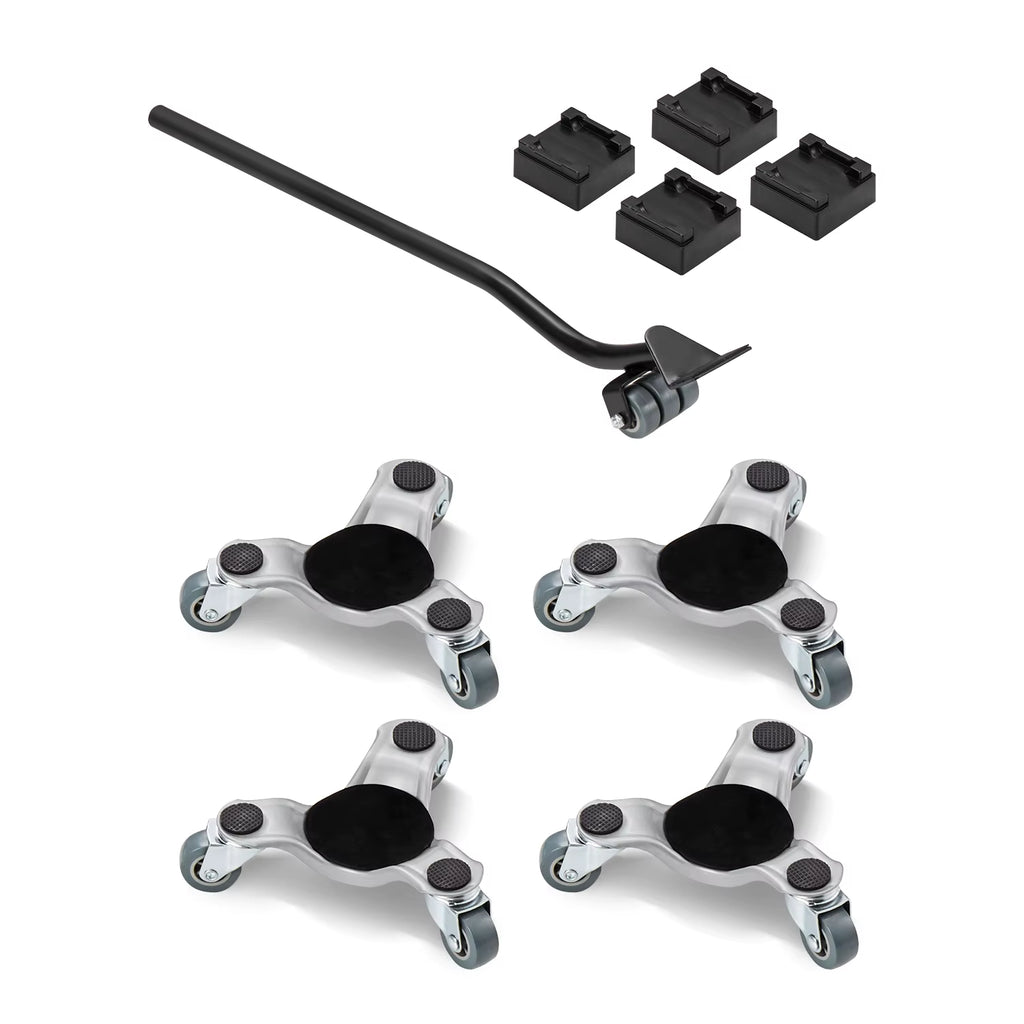 4Pcs Furniture Dolly Movers with Triangle Swivel Caster & 3 Wheels Fridge Lift Mover Tool Set for Home Appliances Sofa