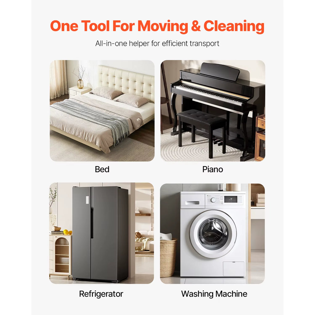 4Pcs Furniture Dolly Movers with Triangle Swivel Caster & 3 Wheels Fridge Lift Mover Tool Set for Home Appliances Sofa